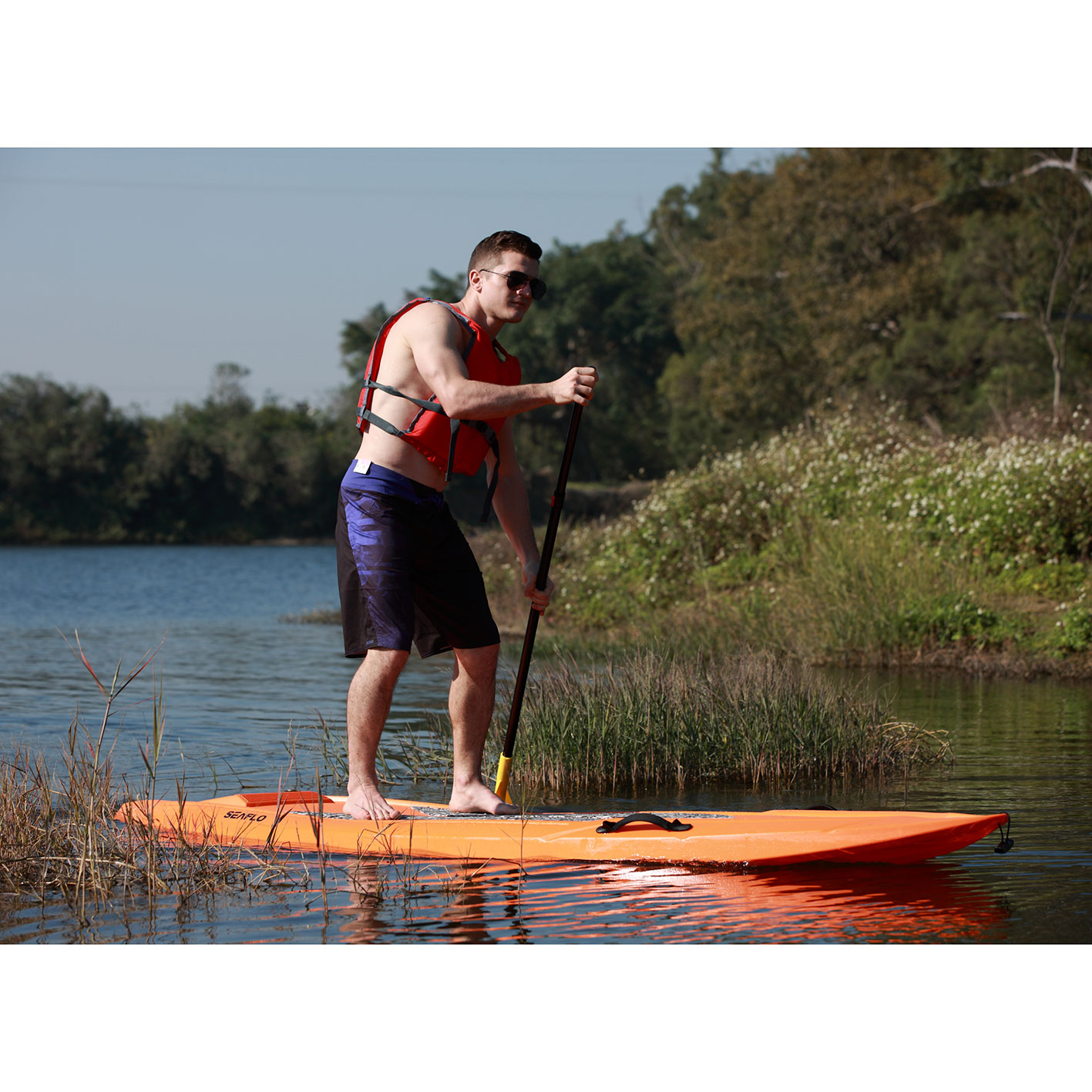 Seaflo SUP 9'6'' πολυαιθυλενίου - Mπλε - Image 5