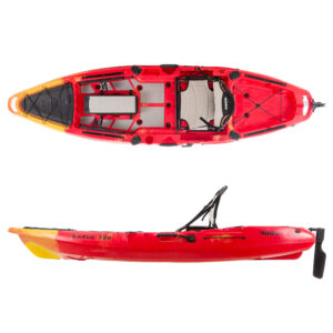 SCK Largo 300 Μονοθέσιο Pedal Kayak ready με αλουμινίου κάθισμα και τιμονιέρα | Κόκκινο-Κίτρινο