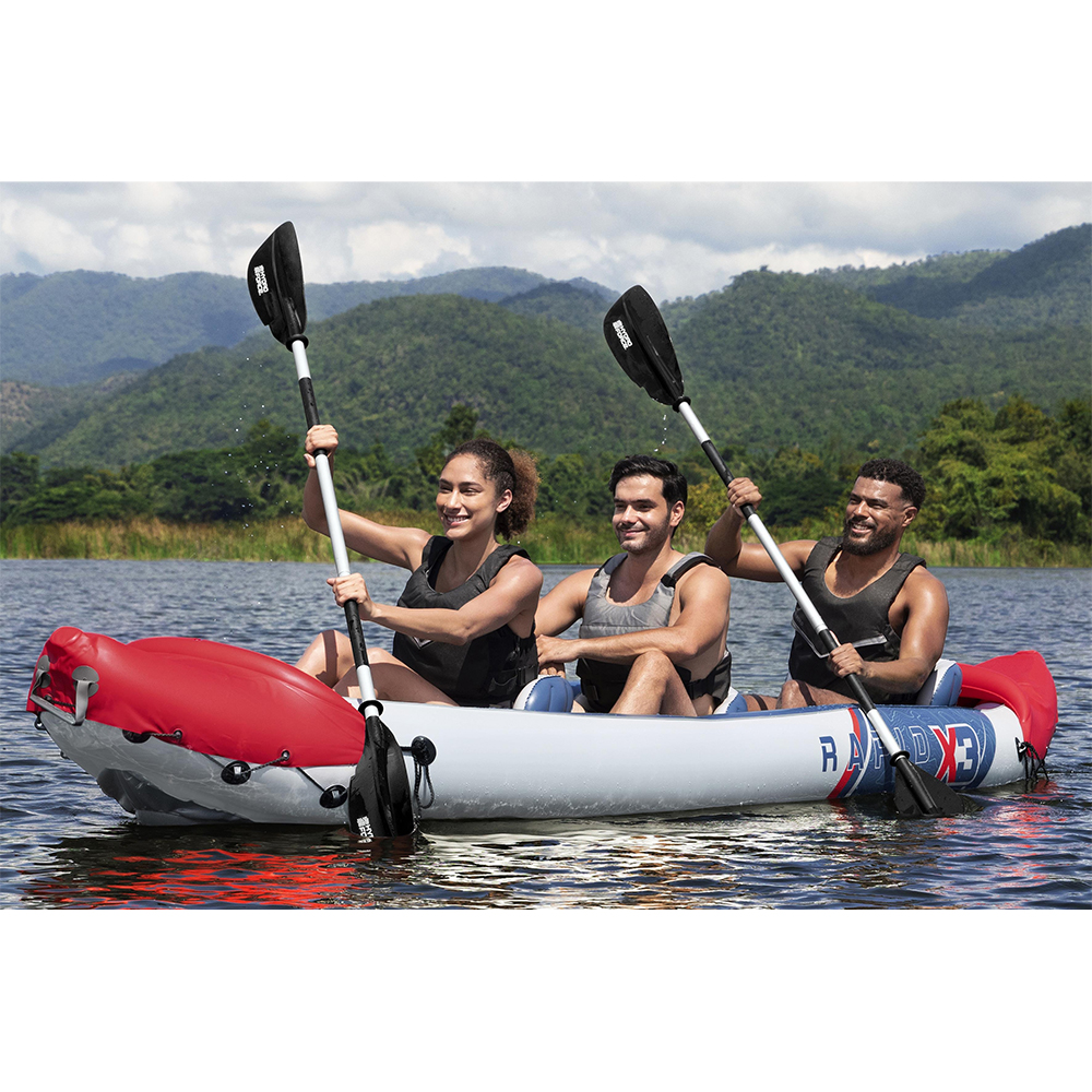 Hydro-Force Rapid X3 Set BESTWAY Φουσκωτό Καγιάκ τριών ατόμων, Μήκος: 3.81m, Αντοχή: 280kg, 1 πτερύγιο, 65132