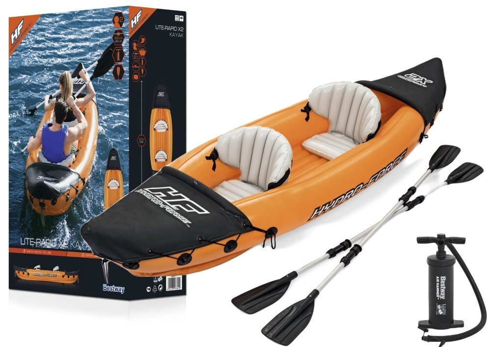 Hydro-Force Rapid X2 Set BESTWAY, Φουσκωτό καγιάκ δύο ατόμων, Μήκος: 3.21m, Αντοχή: 180kg, 2 πτερύγια, 65077