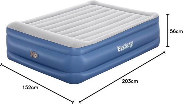 BESTWAY TriTech Queen 203x152x56cm Twin Built-in AC pump, Φουσκωτό Στρώμα Ύπνου Διπλό με Εσωτερική Τρόμπα, 67614