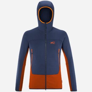 Ζακέτα ορειβασίας ανδρική fleece Millet FUSION GRID HOODIE M /Rust - Saphir