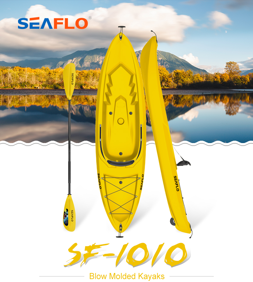 Adult Kayak Red SEAFLO Καγιάκ από Πολυαιθυλένιο HDPE ενός ατόμου, Μήκος: 2.45m, Αντοχή: 125kg