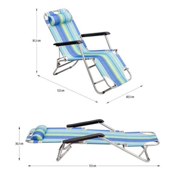 Ξαπλώστρα - Πολυθρόνα NC3024 Μπλε SUN LOUNGER NILS CAMP
