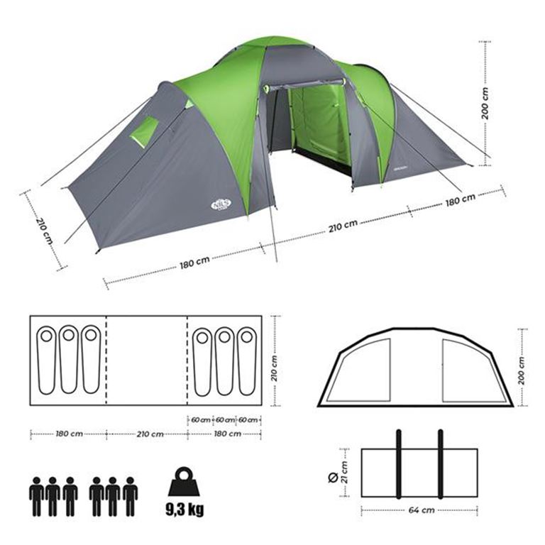 Σκηνή Camping NC6031 HIGHLAND NILS CAMP 6 Ατόμων