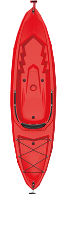 Adult Kayak Red SEAFLO Καγιάκ από Πολυαιθυλένιο HDPE ενός ατόμου, Μήκος: 2.45m, Αντοχή: 125kg