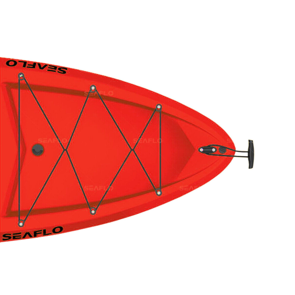 Adult Kayak Red SEAFLO Καγιάκ από Πολυαιθυλένιο HDPE ενός ατόμου, Μήκος: 2.45m, Αντοχή: 125kg