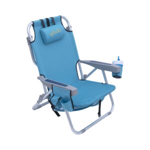 myResort ΚΑΡΕΚΛΑ ΠΑΡΑΛΙΑΣ ΑΛΟΥΜΙΝΙΟΥ ΓΑΛΑΖΙΑ ΜΕ ΜΠΡΑΤΣΑ -600D POLYESTER-5 ΘΕΣΕΩΝ