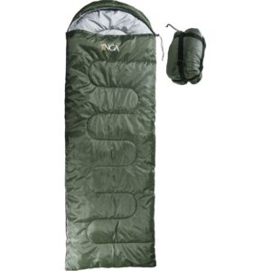 Υπνόσακος INCA Nanopack με μαξιλάρι Χακί 220χ75cm με ιμάντες συμπίεσης