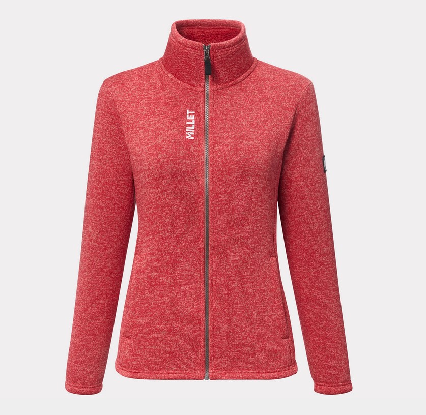 MILLET Chamonix Knitwarm W, Γυναικεία Ζακέτα Fleece, MIV10848-N6187 /Red