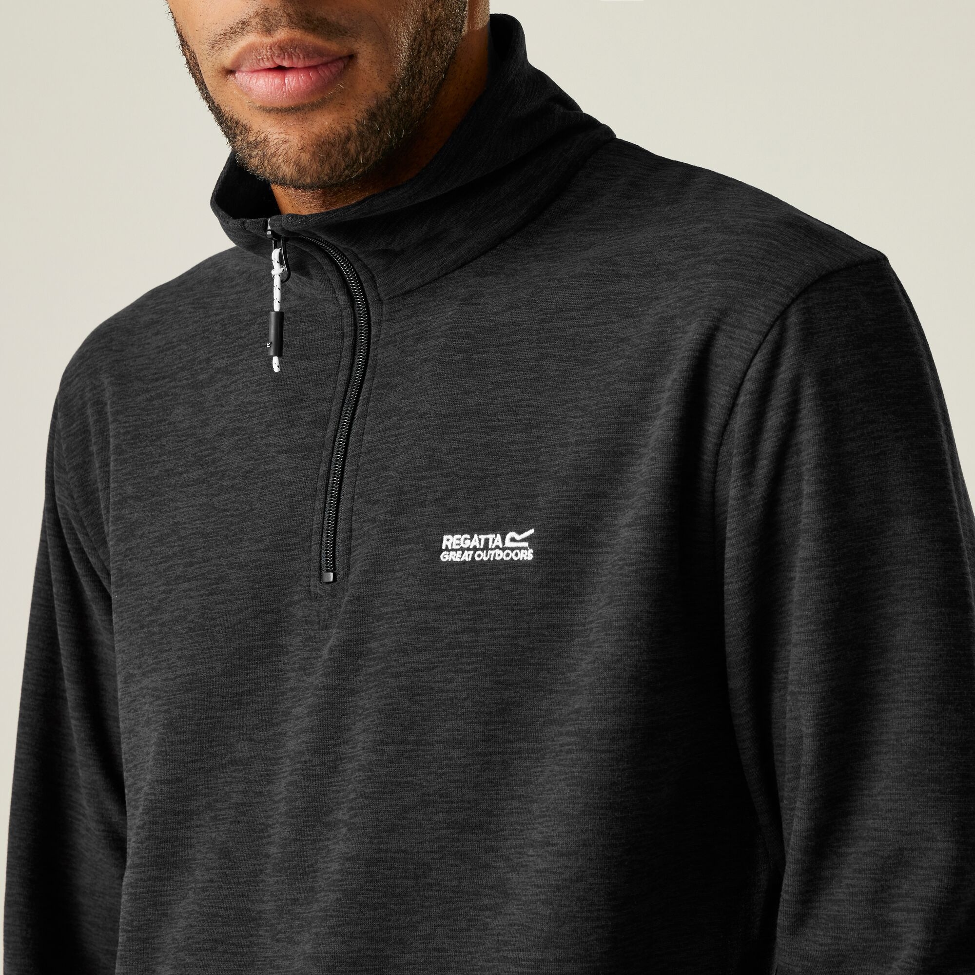 Fleece Aνδρικό Half Zip Regatta Thompson Marl Γκρι - Image 7