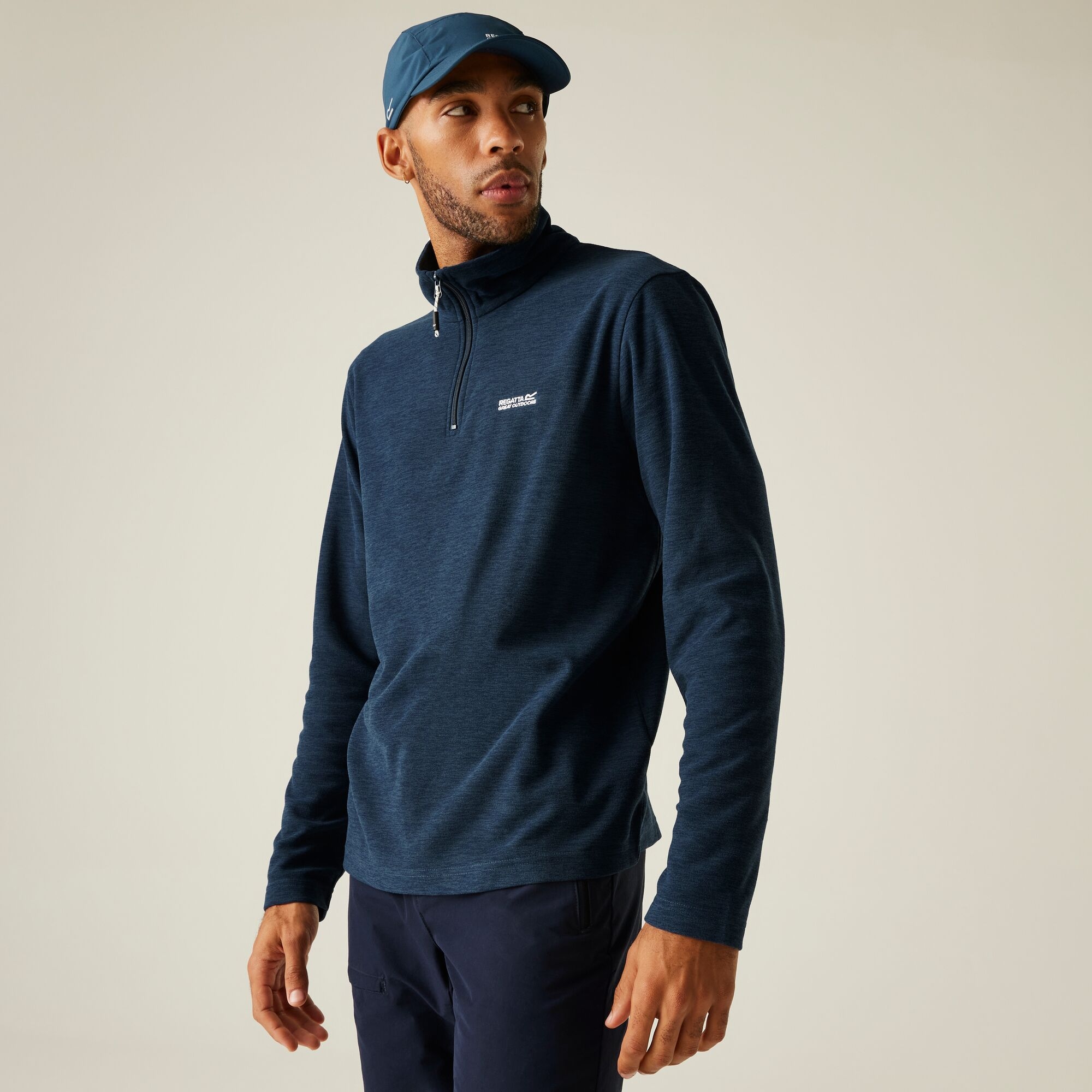 Fleece Aνδρικό Half Zip Regatta Thompson Marl Σκούρο Μπλε