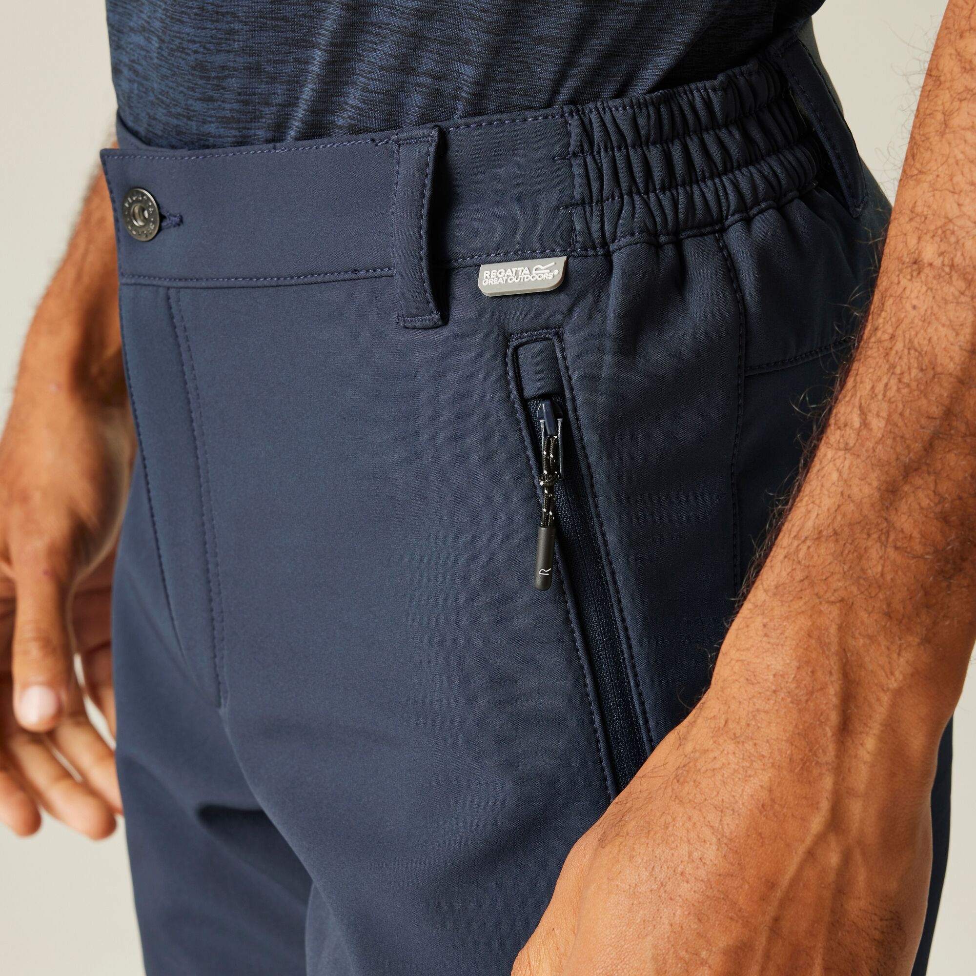 Regatta Geo II Softshell Ανδρικό Παντελόνι Πεζοπορίας Μπλε - Image 4