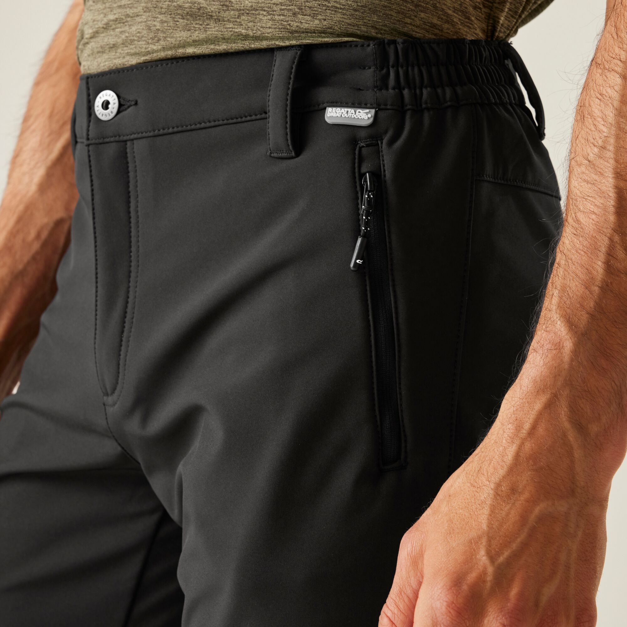 Regatta Geo II Softshell Ανδρικό Παντελόνι Πεζοπορίας Μαύρο - Image 4