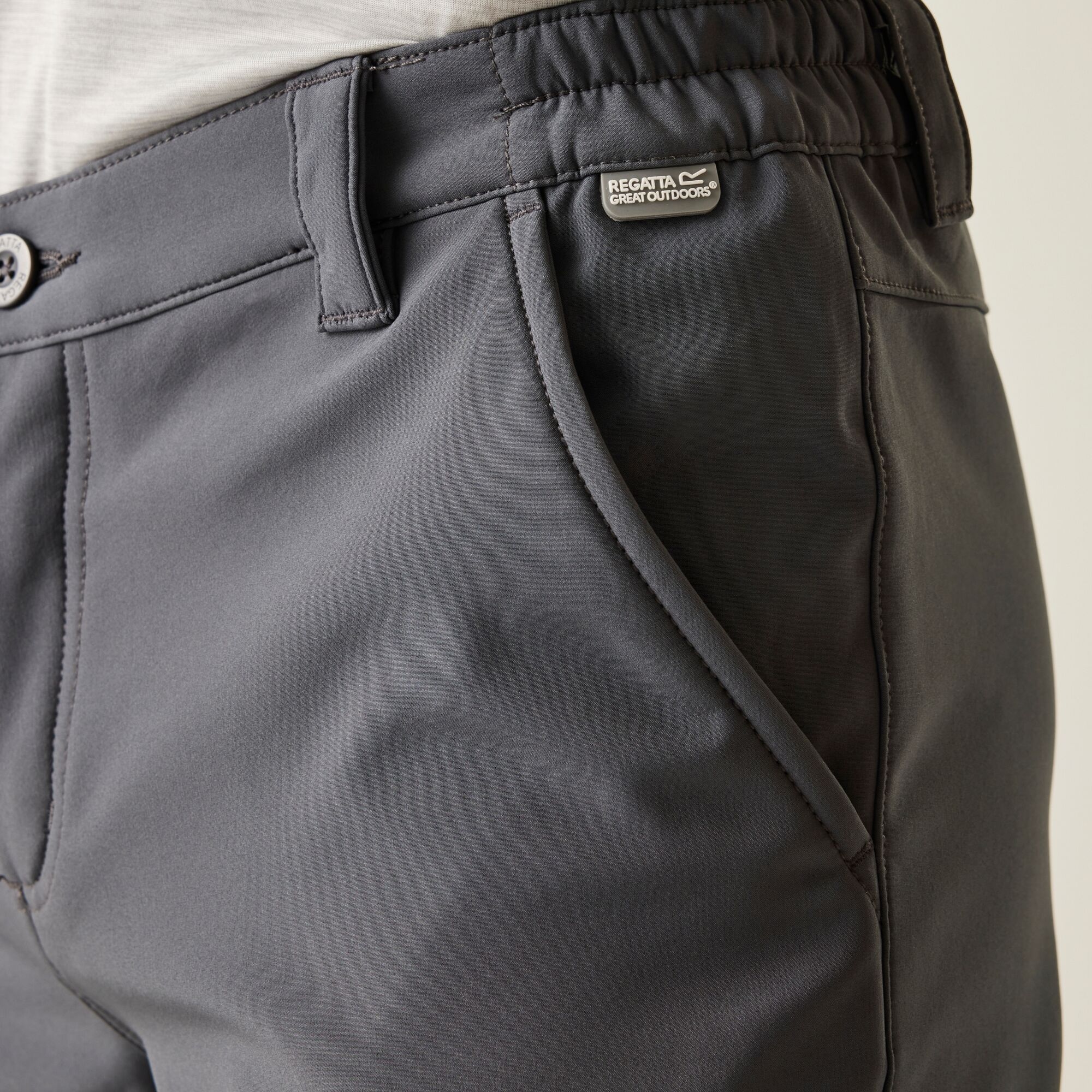 Regatta Fenton Softshell Ανδρικό Παντελόνι Πεζοπορίας Γκρι Ανοιχτό - Image 5