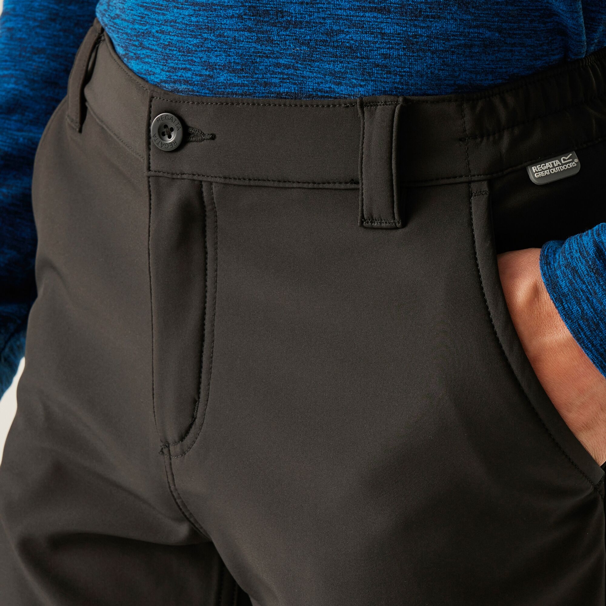 Regatta Fenton Softshell Ανδρικό Παντελόνι Πεζοπορίας Μαύρο - Image 4