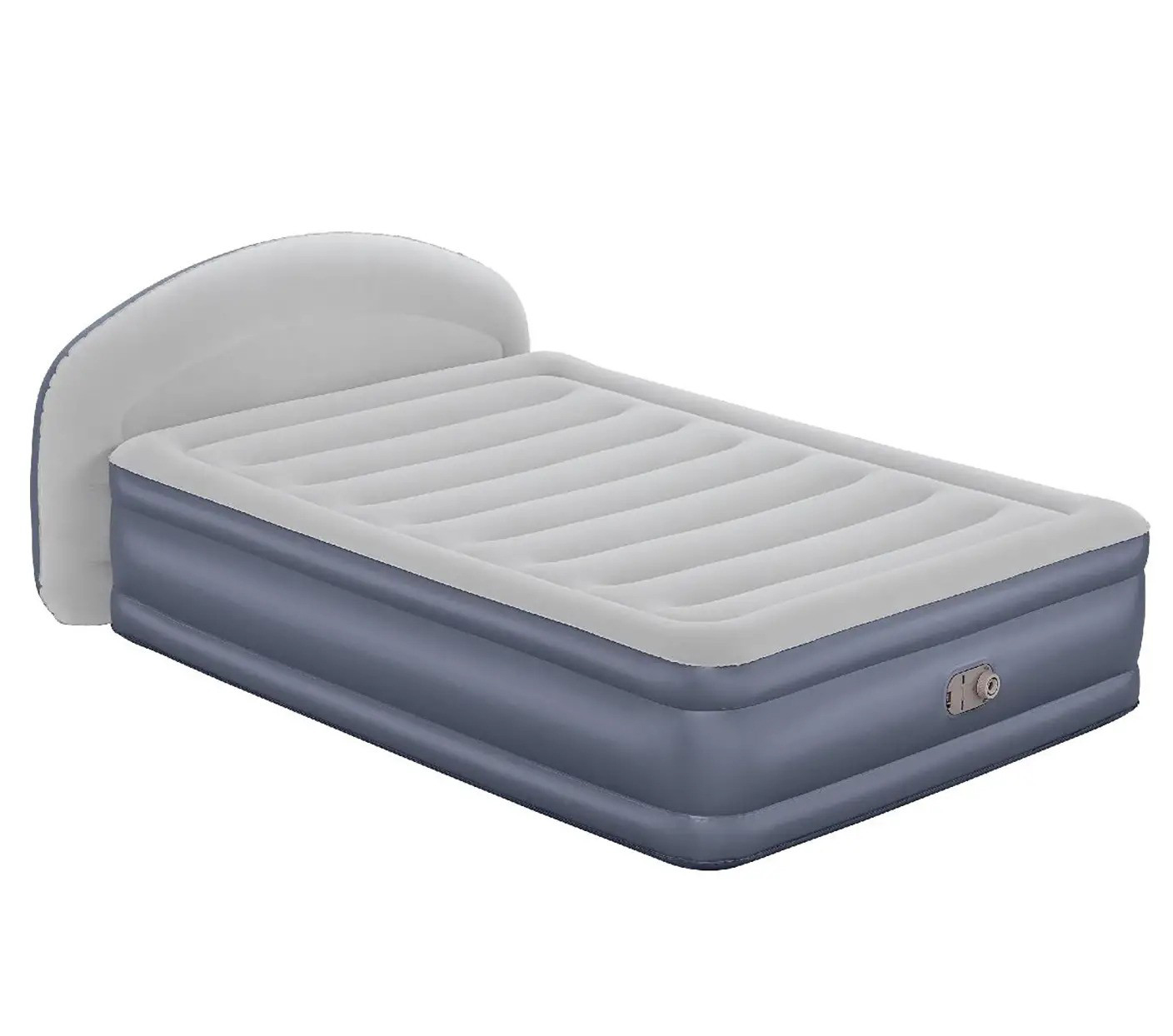 BESTWAY TriTech LoungeLux™ Headboard 229x152x84cm Twin Built-in AC pump, Φουσκωτό Στρώμα Ύπνου Διπλό με Κεφαλάρι & Εσωτερική Τρόμπα, 671BD