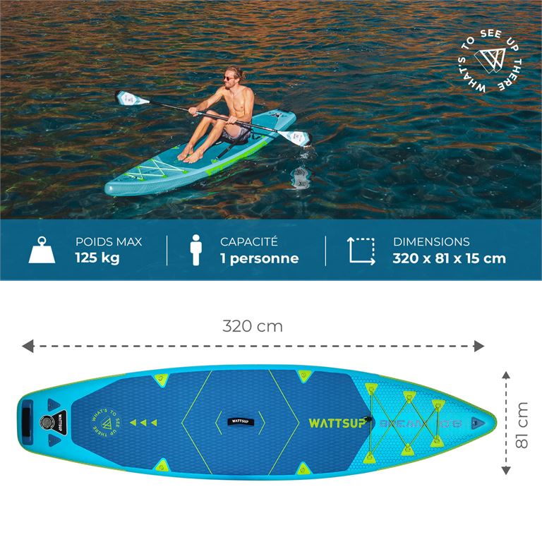 Φουσκωτή σανίδα SUP WattSUP Bream 10'6 (με δυνατότητα μετατροπής σε καγιάκ)