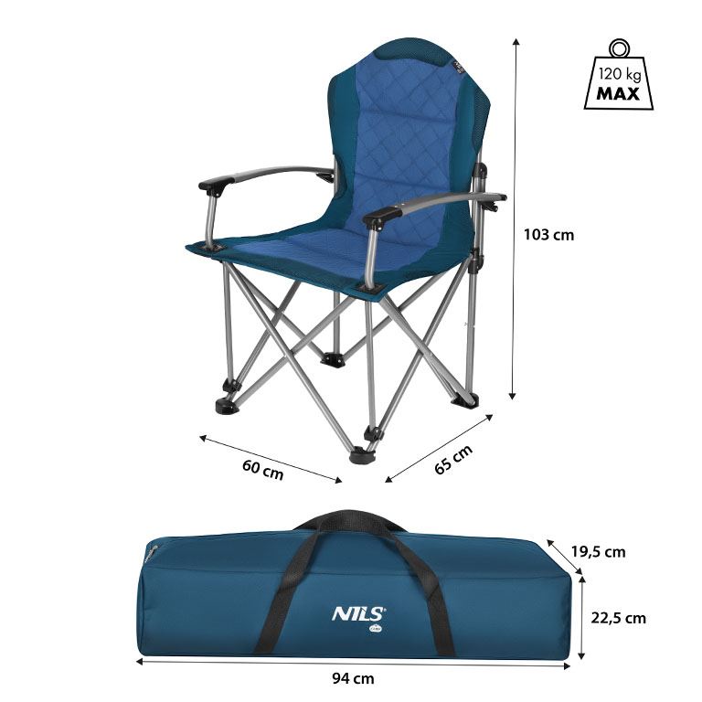 NILS CAMP Καρέκλα Camping / Παραλίας NC3705 Μπλε