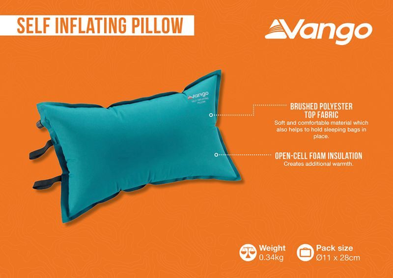 VANGO Self Inflating Pillow, Αυτοφούσκωτο Μαξιλάρι, 50x32x16cm, PINSELFINH09TDC /Herbal